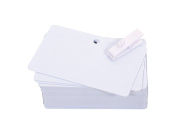 Cartes plastiques laminées blanches perforées - format CB - épaisseur 0.50mm - lot de 100 - Evolis High Trust photo 1