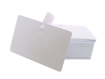 Cartes plastiques laminées blanches perforées - format CB - épaisseur 0.50mm - lot de 100 - Evolis High Trust photo 2