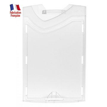 Porte-Badge rigide 1 face translucide/1 face dépolie -présentation verticale pour  1 carte Format CB – lot de 100 photo 1
