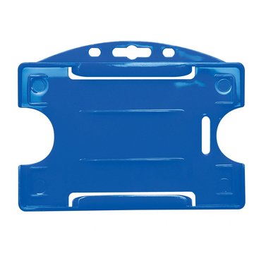 Porte-Badge rigide économique bleu - protection 1 face -présentation horizontale pour  1 carte Format CB – lot de 100 photo 1