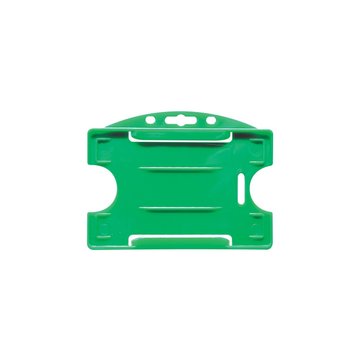 Porte-Badge rigide économique vert - protection 1 face -présentation horizontale pour  1 carte Format CB – lot de 100 photo 1