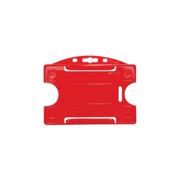 Porte-Badge rigide économique rouge - protection 1 face -présentation horizontale pour  1 carte Format CB – lot de 100 photo 1