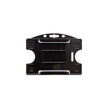 Porte-Badge rigide économique noir - protection 1 face -présentation horizontale pour  1 carte Format CB – lot de 100 photo 1