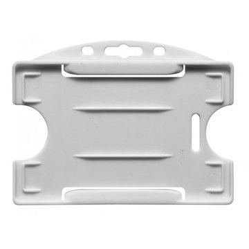Porte-Badge rigide économique blanc - protection 1 face -présentation horizontale pour  1 carte Format CB – lot de 100 photo 1