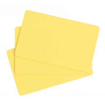 Cartes plastiques laminées couleur jaune - format CB - épaisseur 0.76mm - lot de 100 - Evolis High Trust photo 1