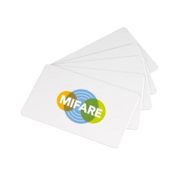 Cartes plastiques MIFARE® NXP laminées blanches - format CB - lot de 100 photo 1