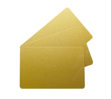 Cartes plastiques laminées couleur Or - format CB - épaisseur 0.76mm - lot de 100 - Evolis High Trust photo 1