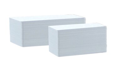 Lot de 500 cartes plastiques longues laminées blanches brillantes - format 120 x 50mm - uniquement pour Edikio Flex photo 1