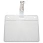 Porte-badges souple présentation horizontale pour 1 carte Format CB + clip métal bretelle monté – lot de 100  miniature photo 1