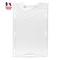 Porte-Badge rigide 1 face translucide/1 face dépolie -présentation verticale pour  1 carte Format CB – lot de 100 miniature photo 1
