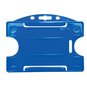 Porte-Badge rigide économique bleu - protection 1 face -présentation horizontale pour  1 carte Format CB – lot de 100 miniature photo 1