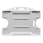Porte-Badge rigide économique blanc - protection 1 face -présentation horizontale pour  1 carte Format CB – lot de 100 miniature photo 1